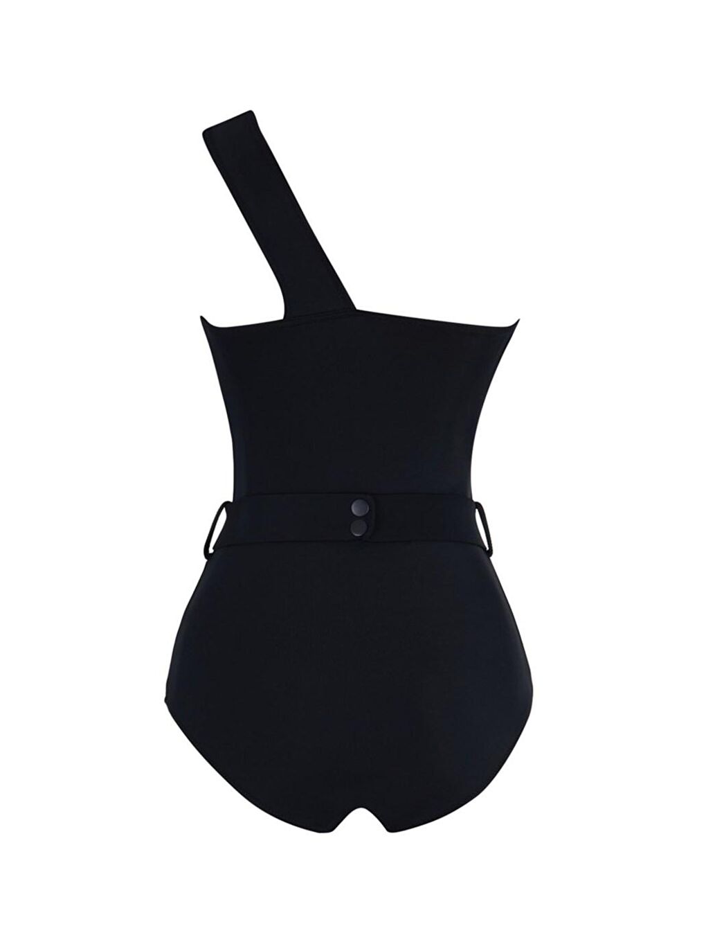 Siyah Tek Omuz Deniz Kabuklu Kemerli Mayo SLR 303-1