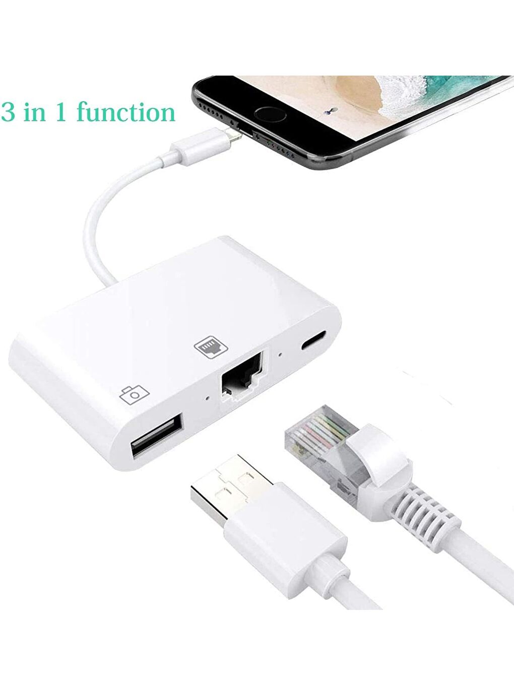 Apple Iphone/ipad Lightning To Ethernet RJ45 Dönüştürücü Adaptörü-1