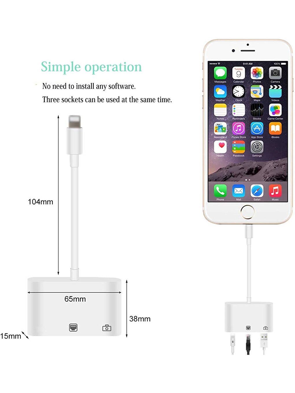 Apple Iphone/ipad Lightning To Ethernet RJ45 Dönüştürücü Adaptörü-2