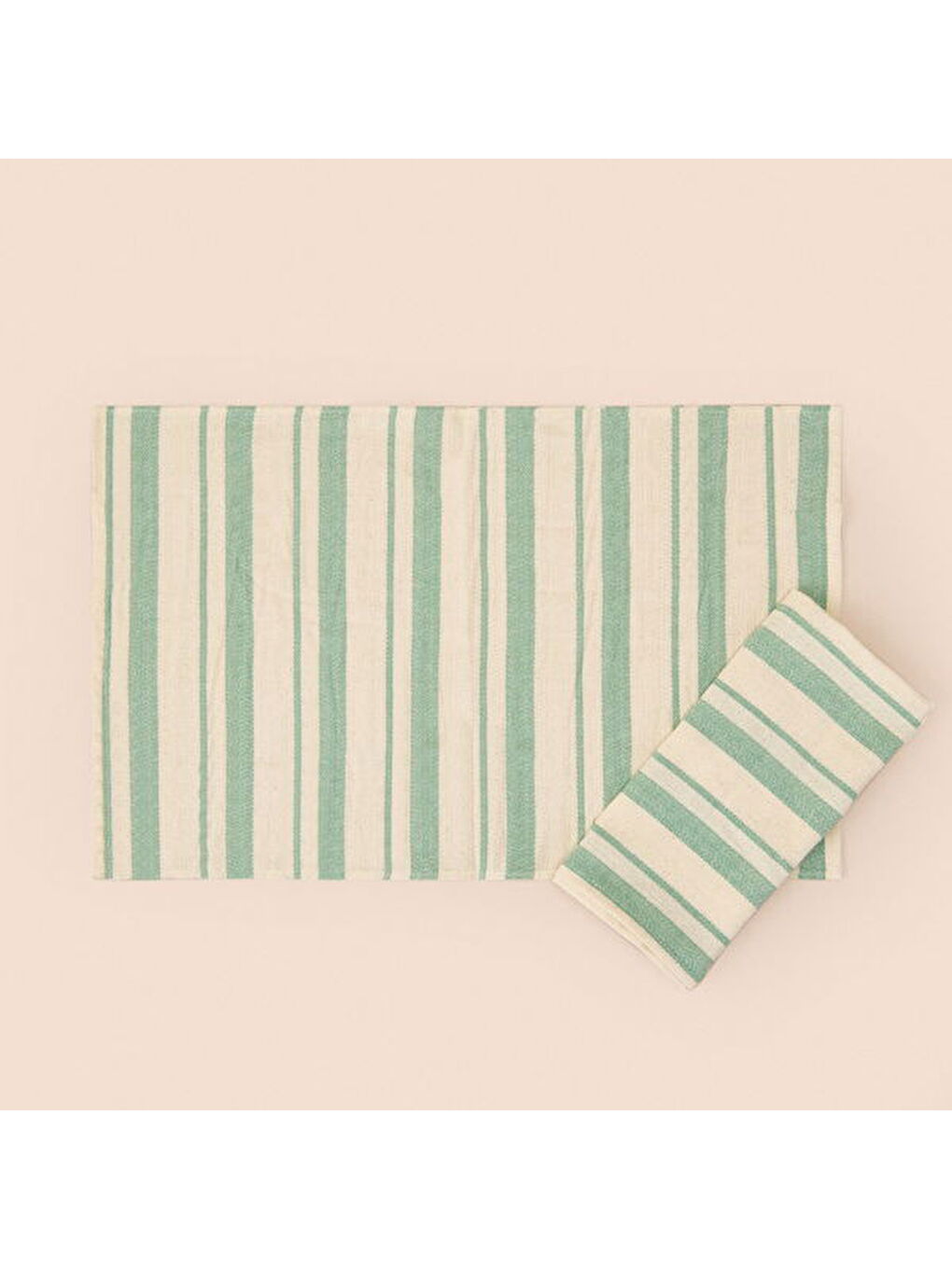 Lila Soft Alno 2'li Amerikan Servis - Ekru / Yeşil - 30x50 cm-4