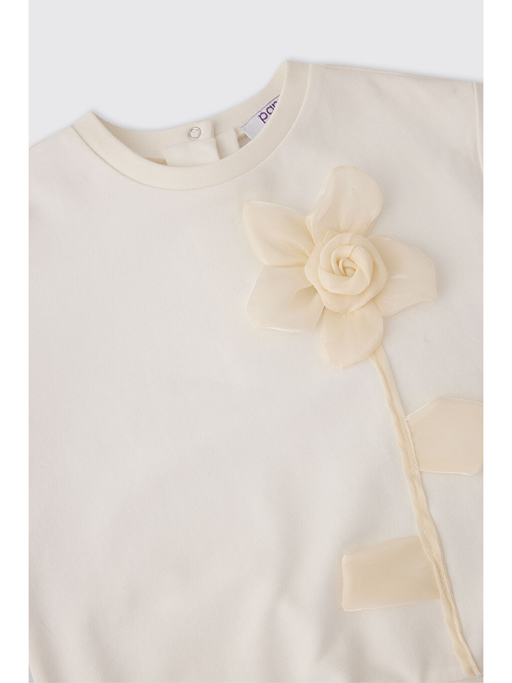 Kız Bebek Aksesuar Detaylı Ekru Sweatshirt-2