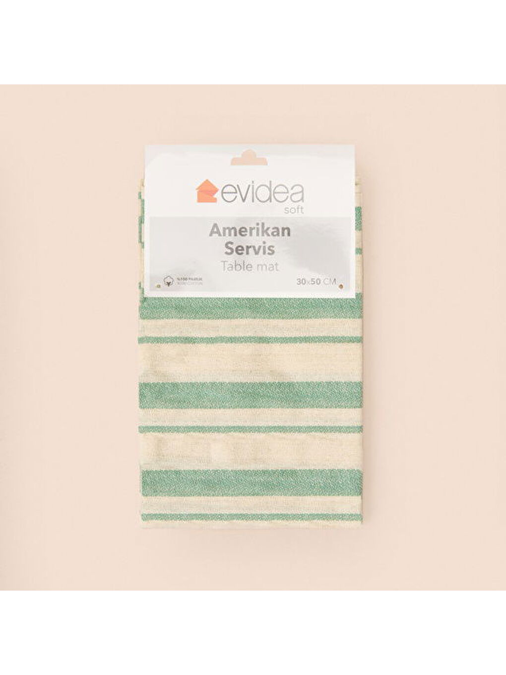 Lila Soft Alno 2'li Amerikan Servis - Ekru / Yeşil - 30x50 cm-3