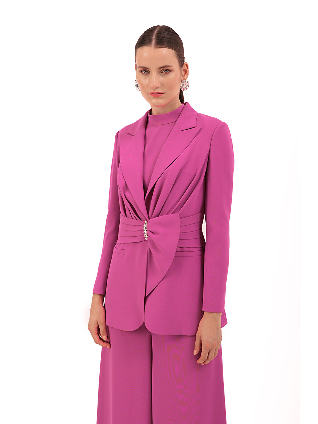 Mor Önü Taş Detaylı Ceket-1