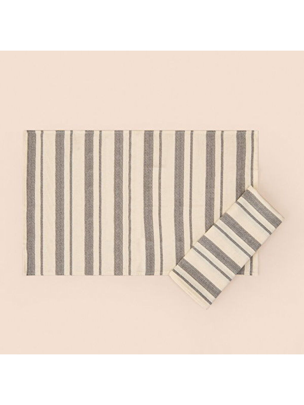 Soft Alno 2'li Amerikan Servis - Ekru / Antrasit - 30x50 cm-3