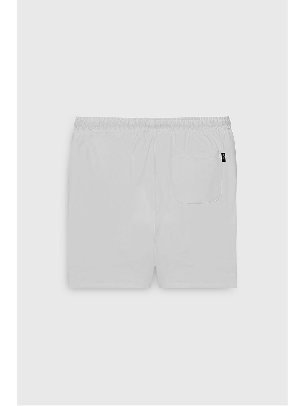 Erkek Beyaz Standart Fit Normal Kesim Pamuklu Esnek Örme Şort-8