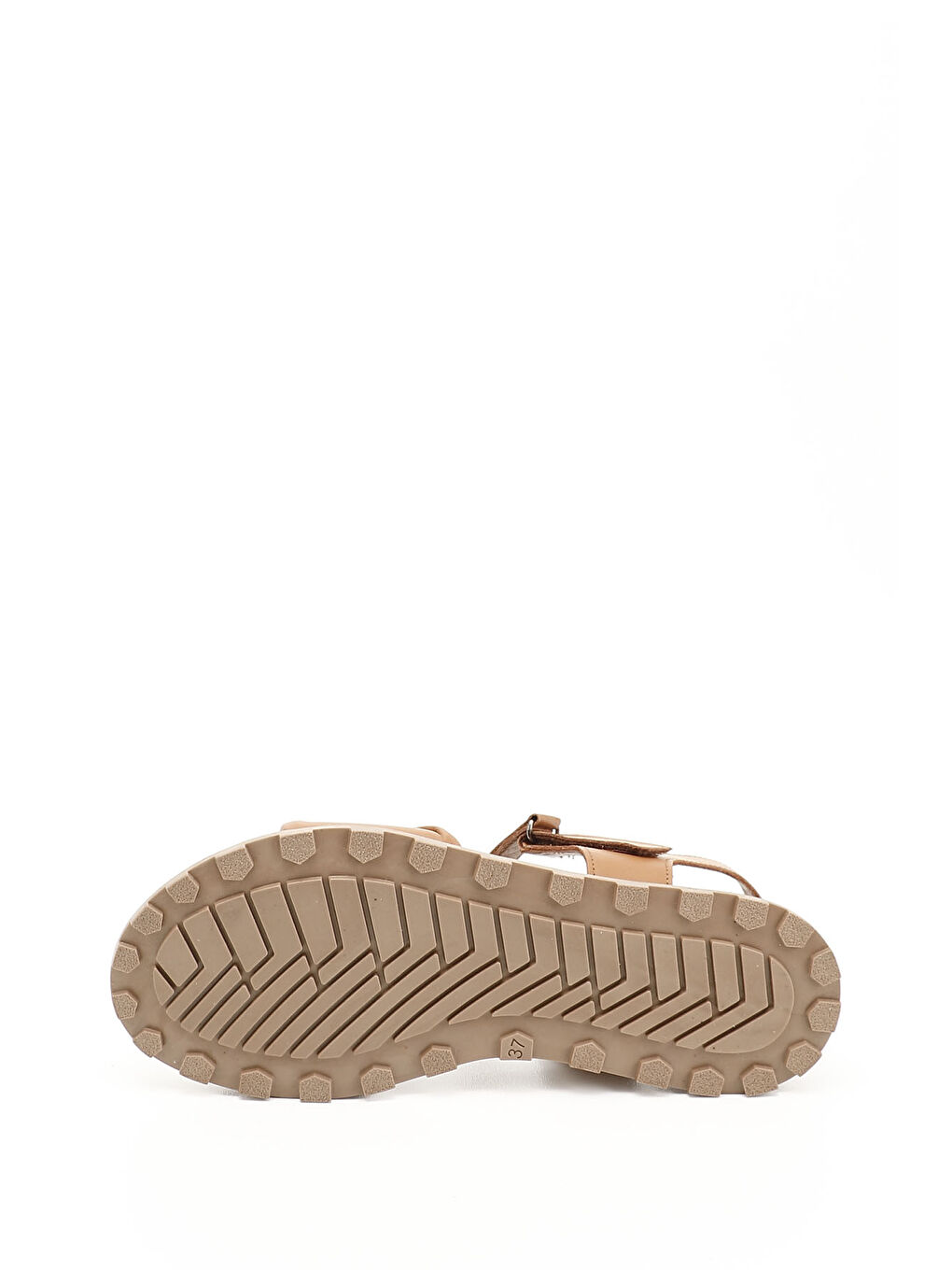 Kahverengi Kadın TABA Cırt Bantlı Hakiki Deri Sandalet-3