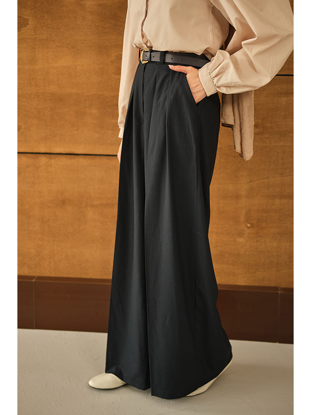 Kadın Palazzo Pantolon Lacivert-2