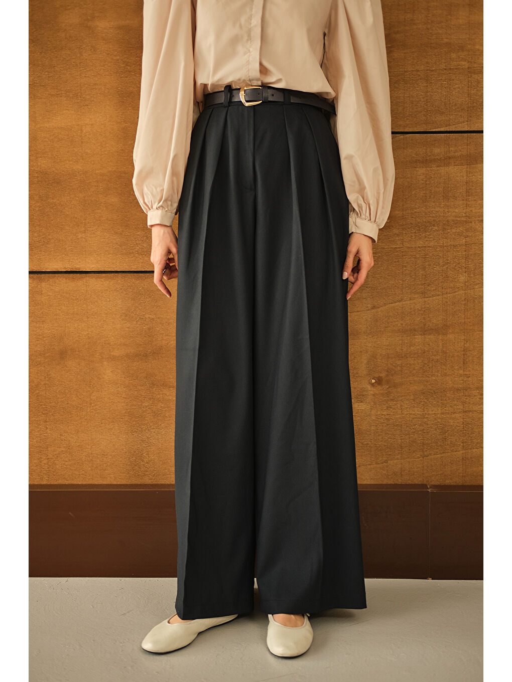 Kadın Palazzo Pantolon Lacivert-3