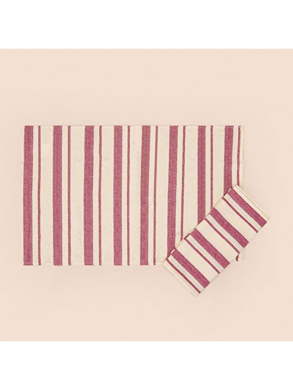 Soft Alno 2'li Amerikan Servis - Ekru / Mürdüm - 30x50 cm-1