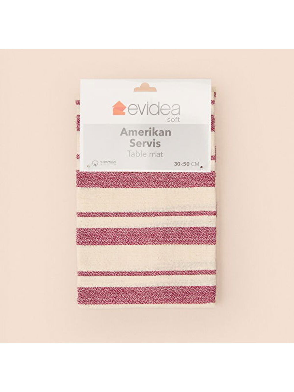 Soft Alno 2'li Amerikan Servis - Ekru / Mürdüm - 30x50 cm-2