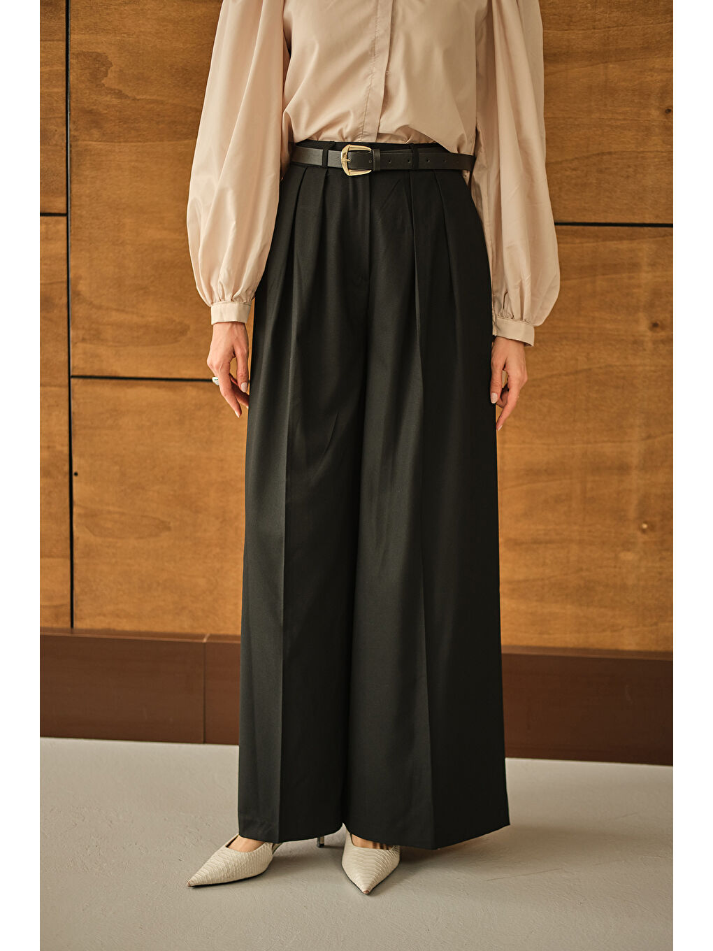 Kadın Palazzo Pantolon Siyah-2