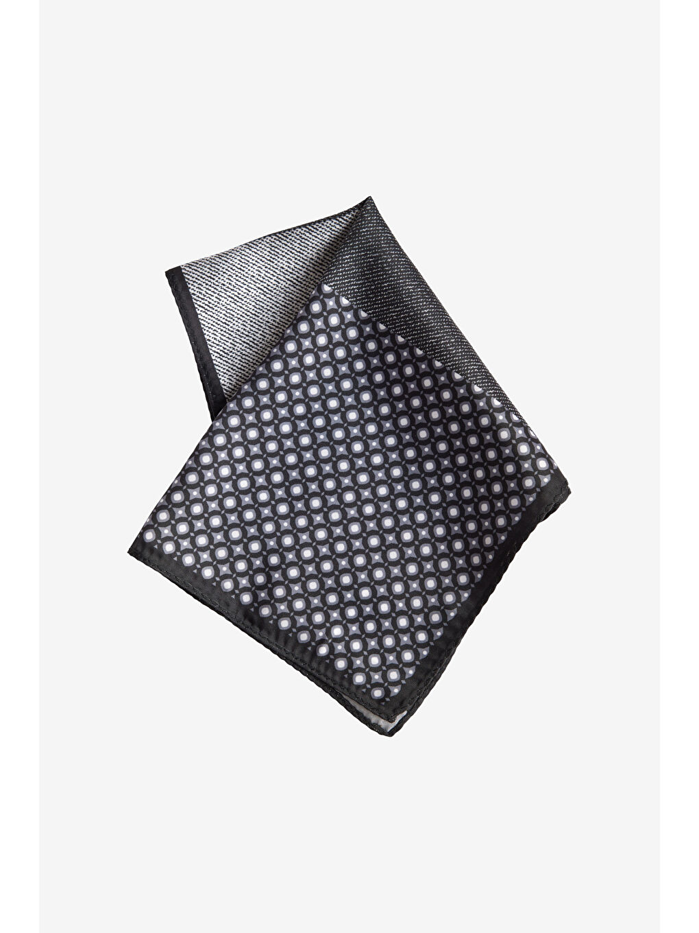 Erkek Siyah-Gri Desenli Mendil