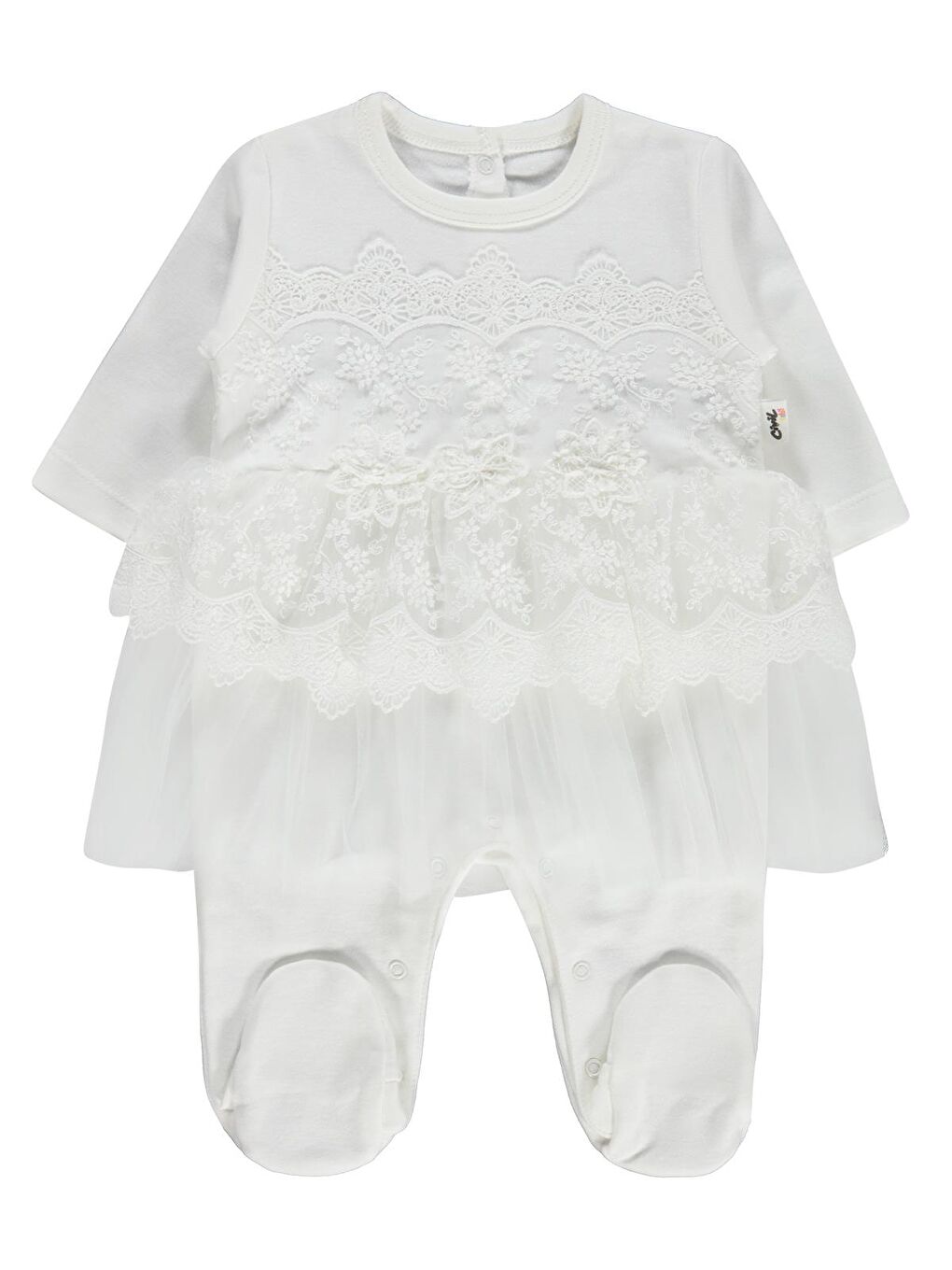 Baby Fırfır Tüllü 1-9 Ay Tulum - Ekru 1-3 Ay