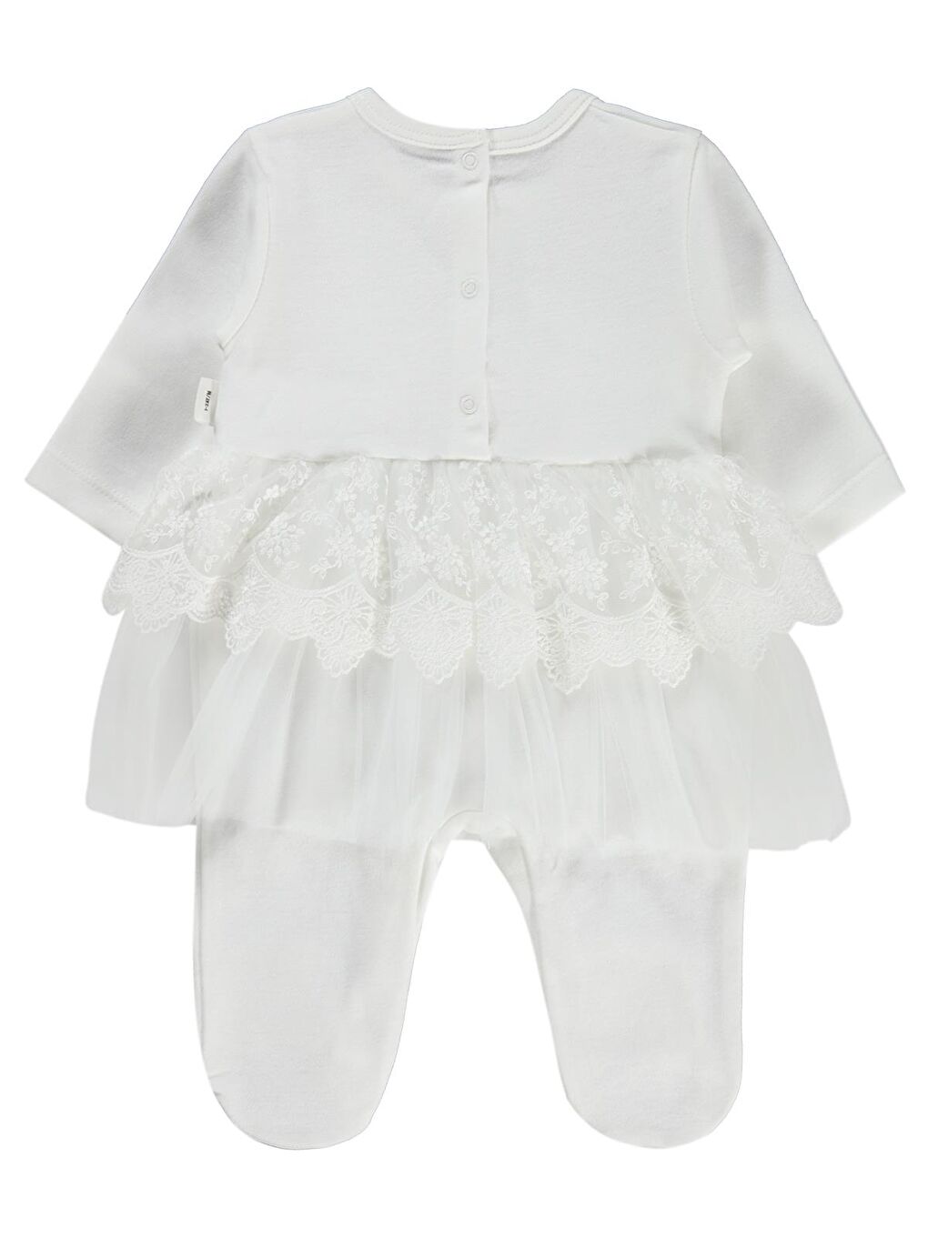 Baby Fırfır Tüllü 1-9 Ay Tulum - Ekru 1-3 Ay-1