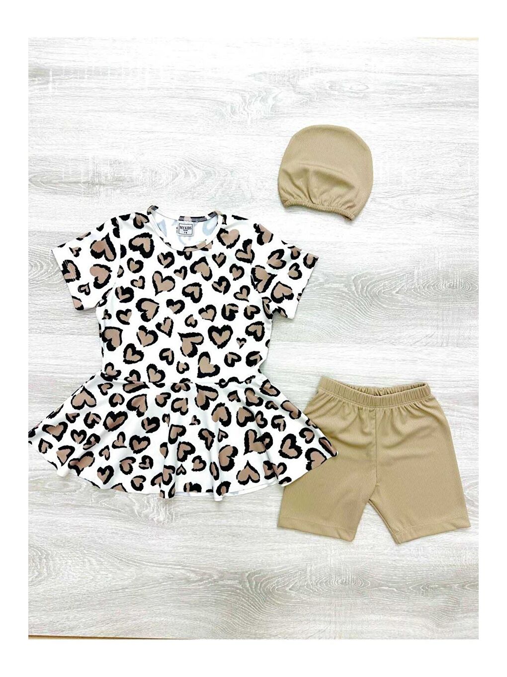 Siyah Üç Parça Kız Çocuk Boneli Mayo-3