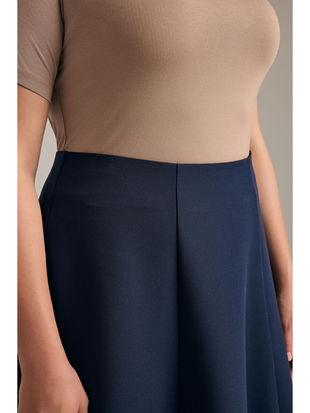 Lacivert Kuplu Kloş Etek-3