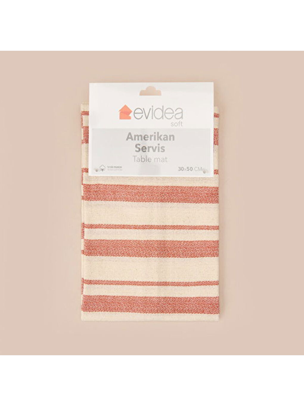 Lila Soft Alno 2'li Amerikan Servis - Ekru / Kiremit - 30x50 cm-4