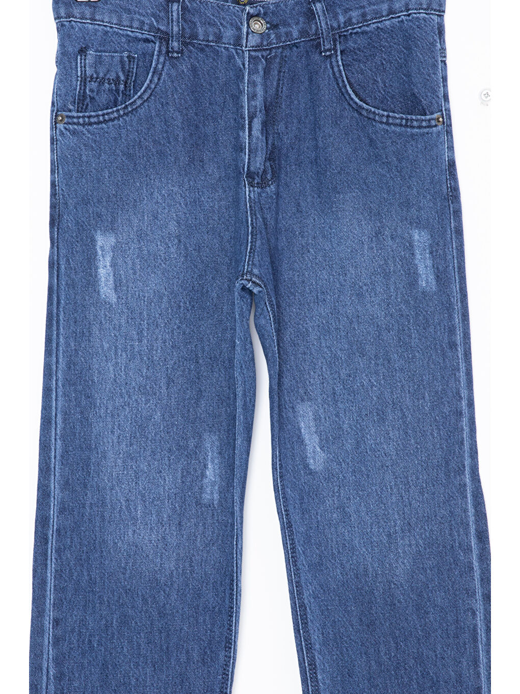 Wikiland Lacivert Eskitmeli Dar Paça Ayarlanabilir Bel Erkek Çocuk Jean Pantolon 20060 - 1