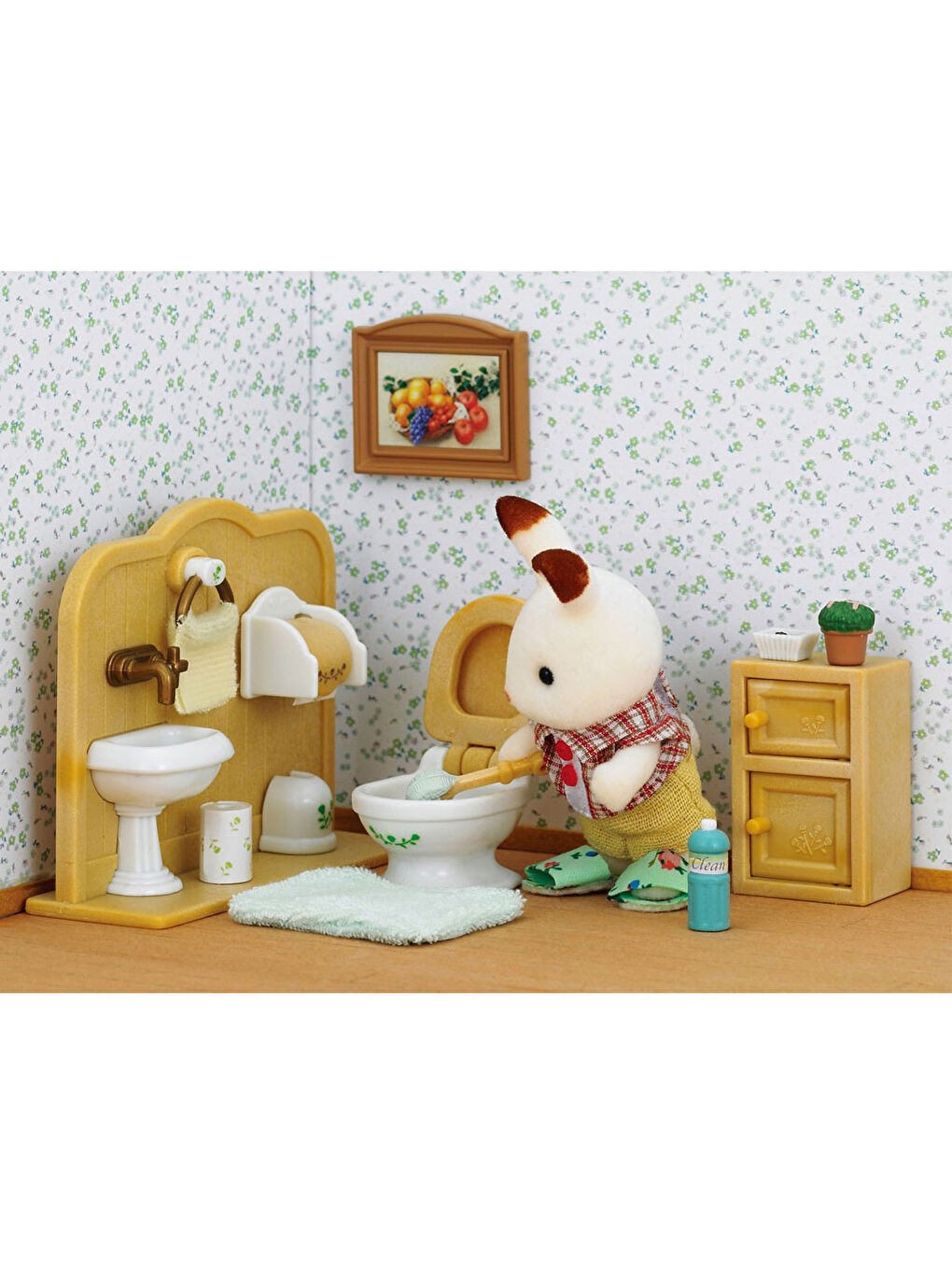 Sylvanian Families Renksiz Çikolata Kulaklı Tavşan Tuvalet Seti 5015