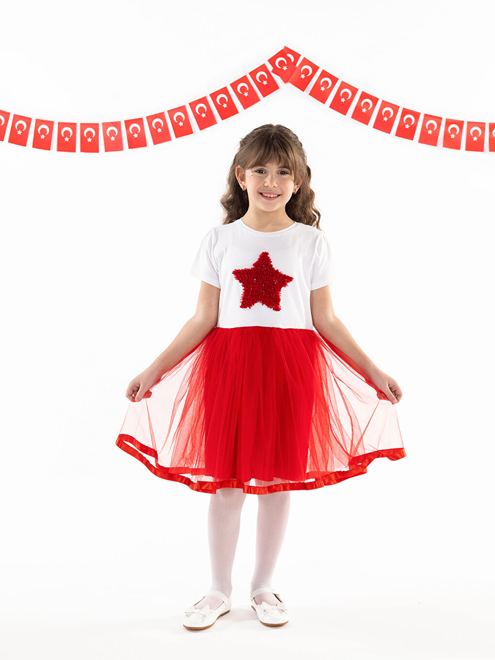 Girls Kız Çocuk Elbise 4-9 Yaş Kırmızı-1