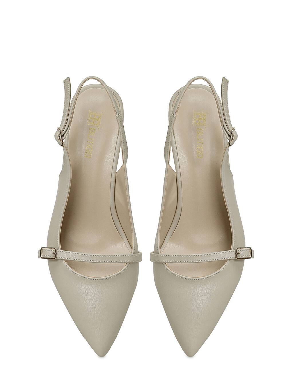 26S-602 6FX Bej Kadın Topuklu Ayakkabı-3