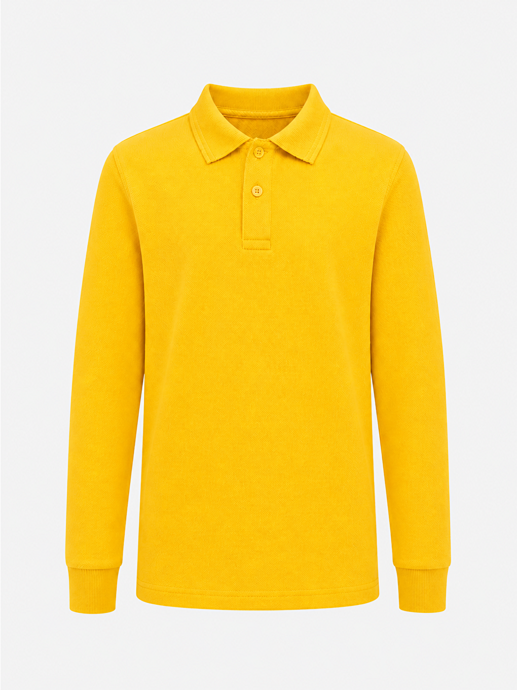 Sarı Kids Polo Yaka Basic Uzun Kollu Erkek Çocuk Tişört-2