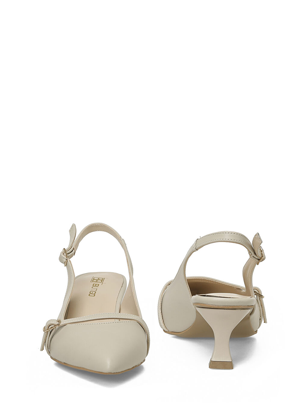 26S-602 6FX Bej Kadın Topuklu Ayakkabı-4