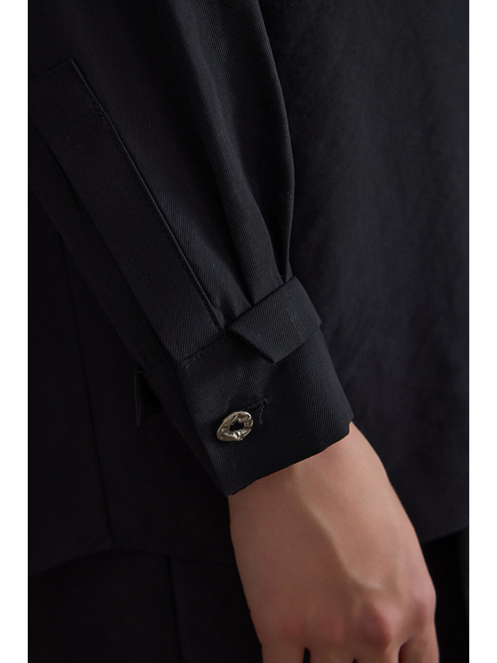 Siyah Lyocell Bluz-4