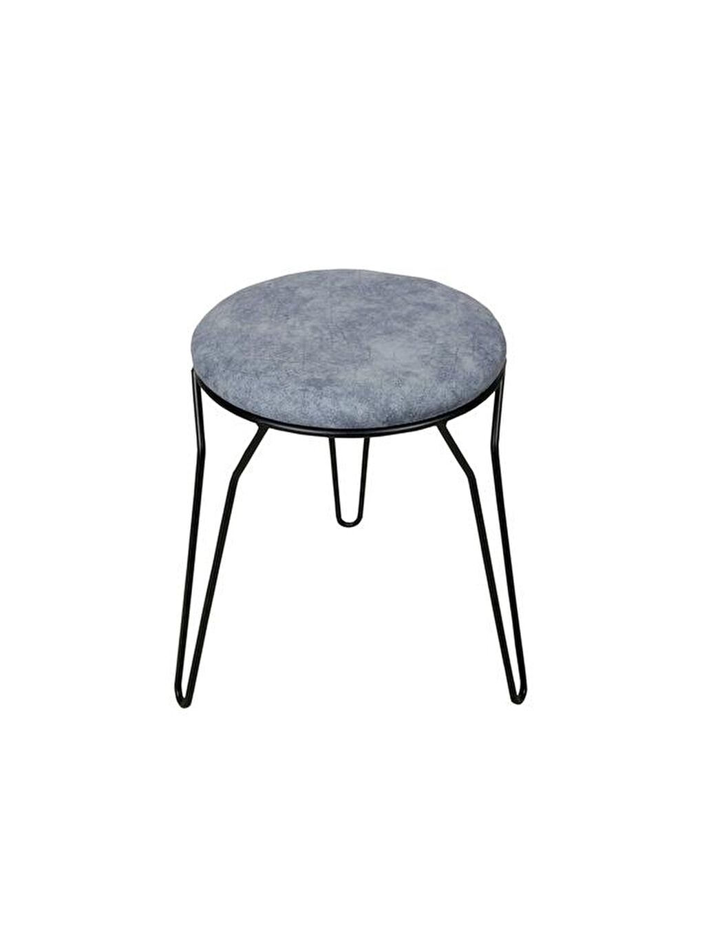 Metal Ayaklı Tabure - Gri - 45x36x36 cm-1