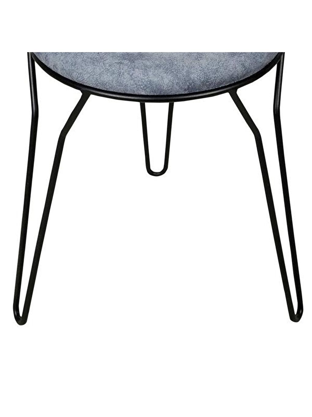 Metal Ayaklı Tabure - Gri - 45x36x36 cm-2