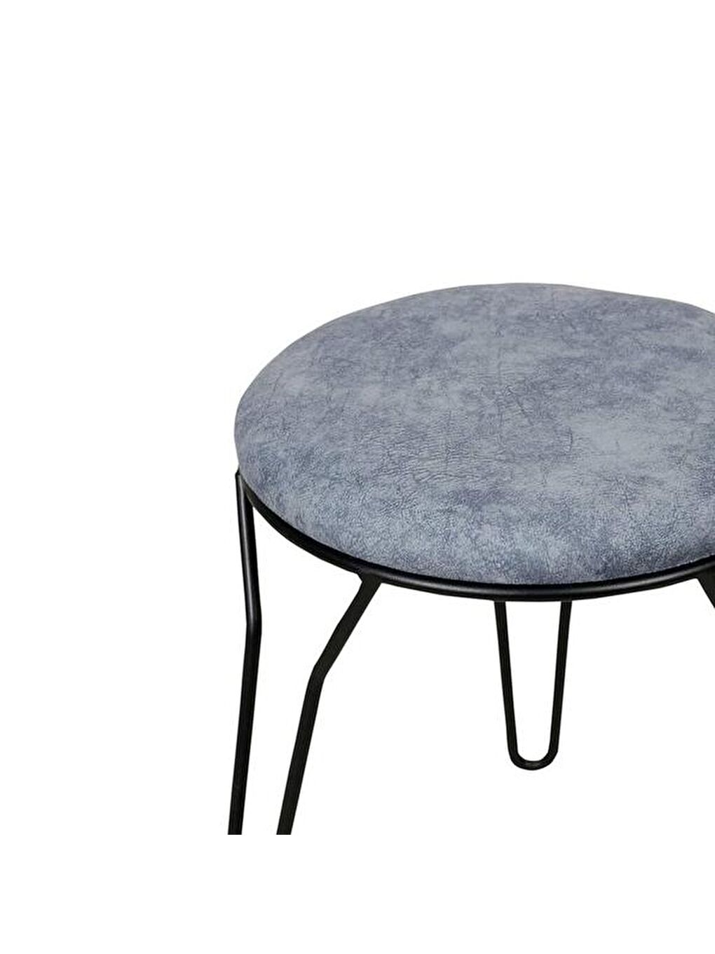 Metal Ayaklı Tabure - Gri - 45x36x36 cm-3