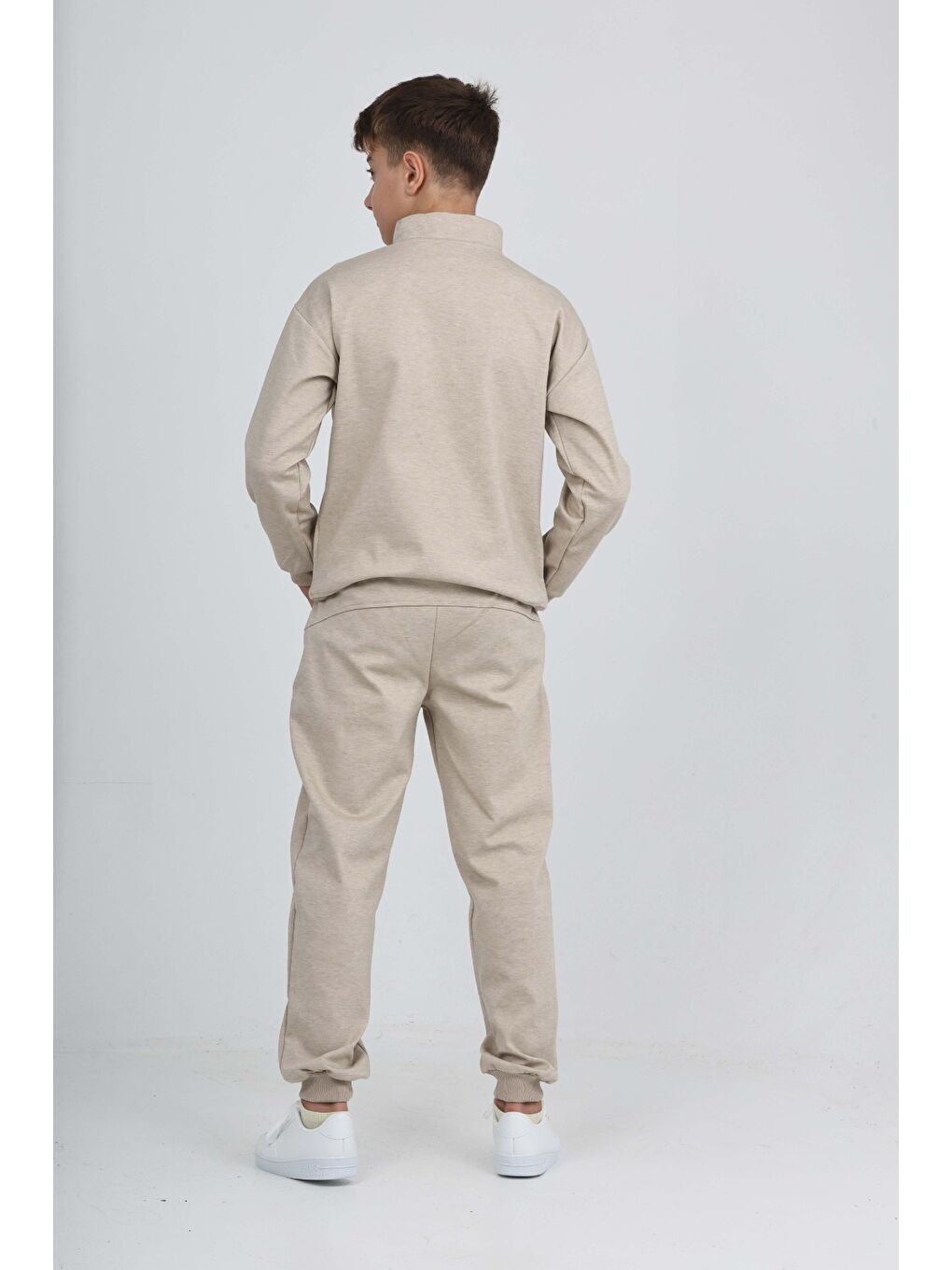 Bej Erkek Çocuk Create Baskılı Eşofman Takım-3
