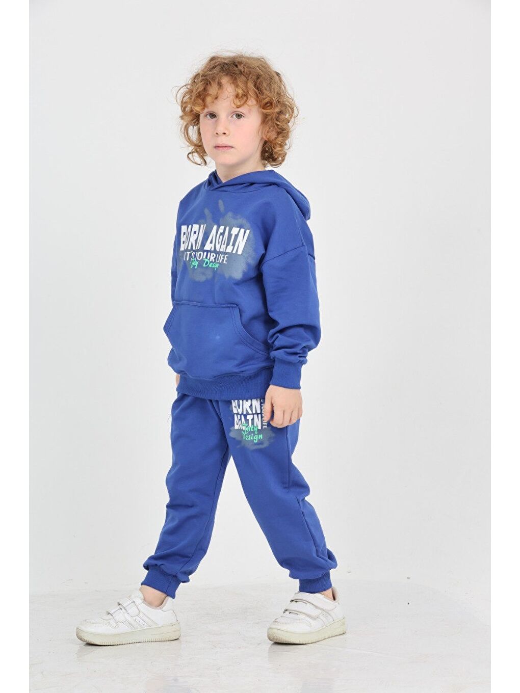 Mavi Erkek Çocuk Born Agaın Baskılı Eşofman Takım-2