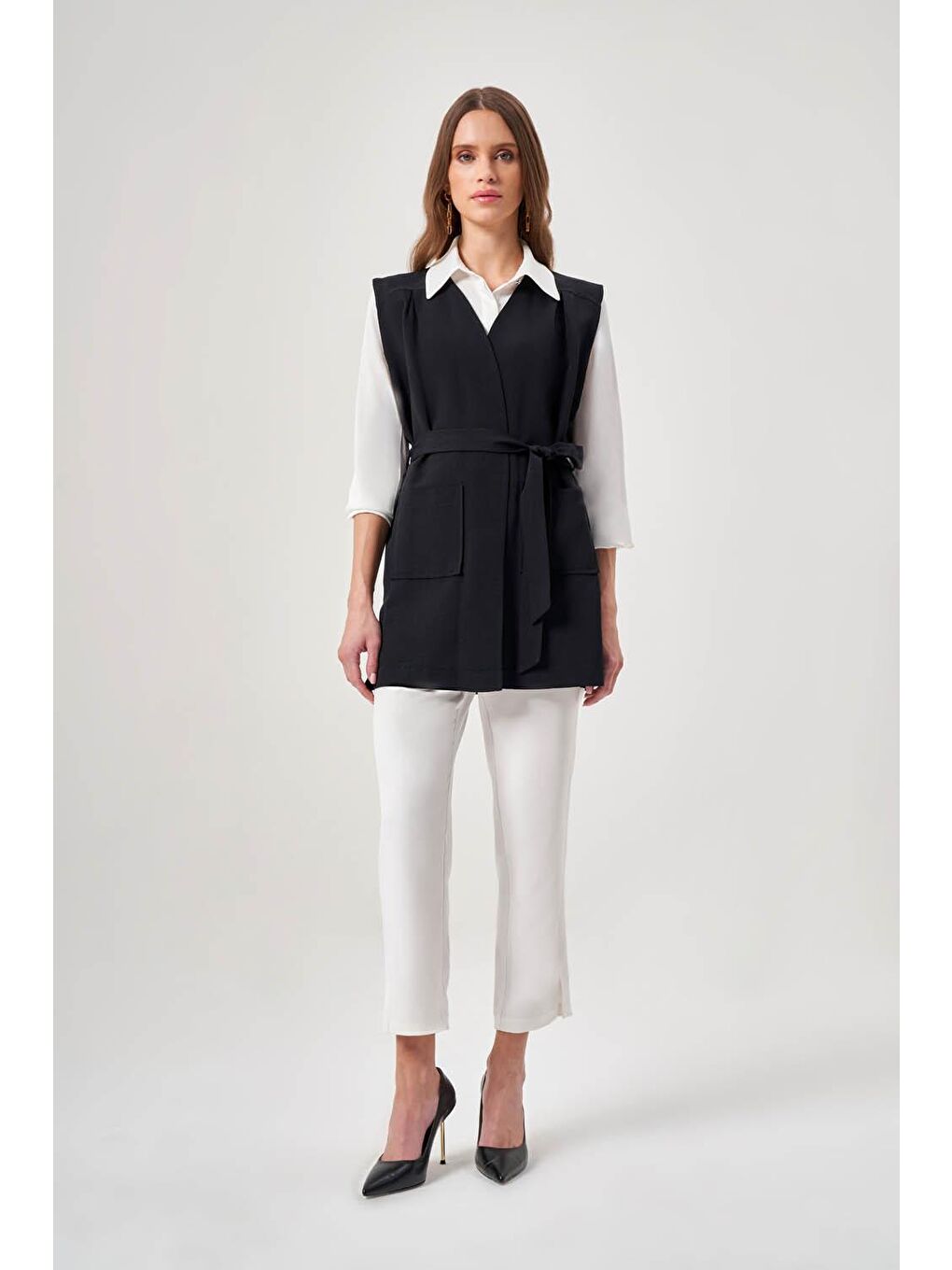 Keten Dokulu Cepli Siyah Yelek-1