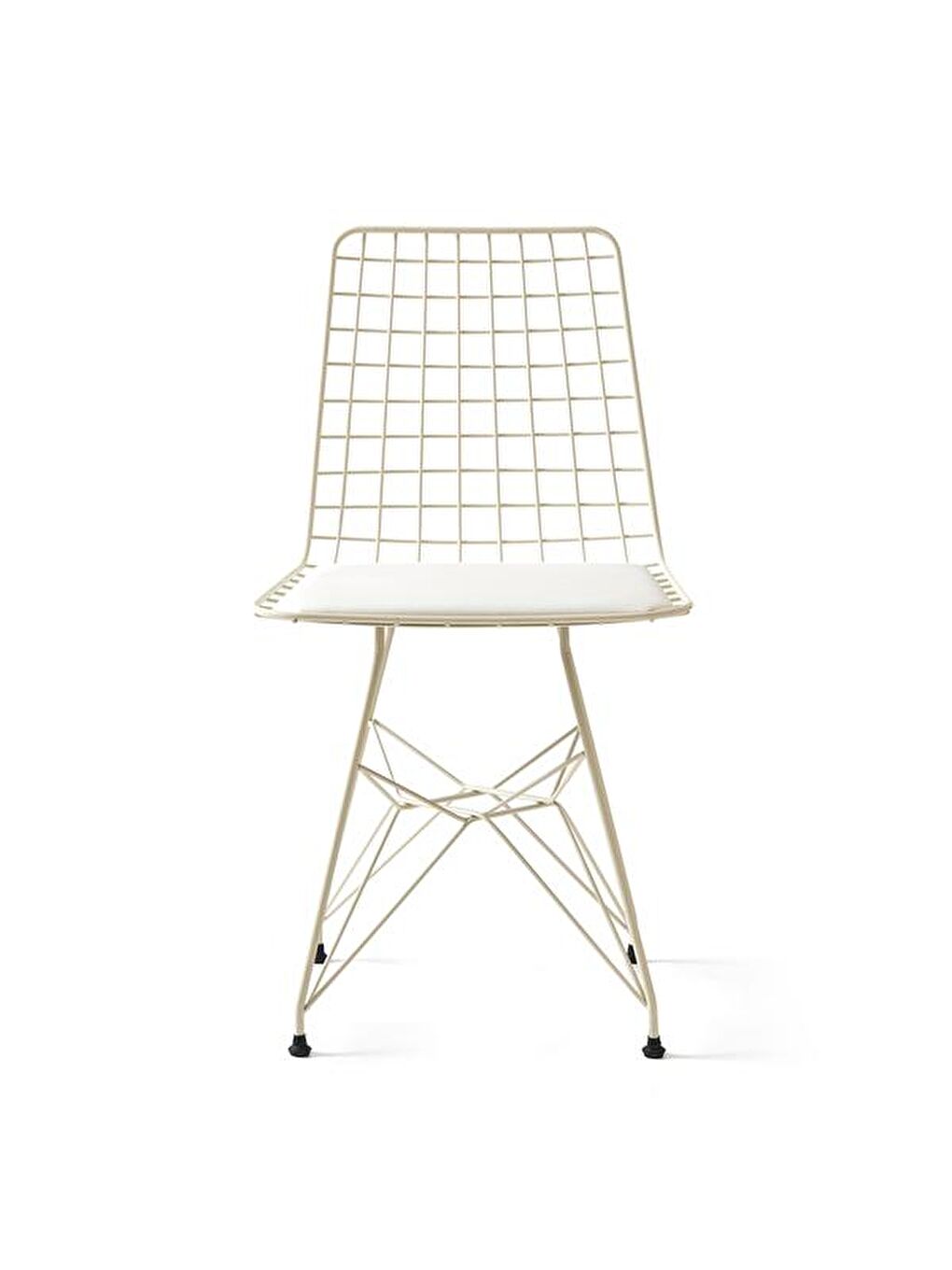 Tel Sandalye - Beyaz - 83x42x44 cm-2