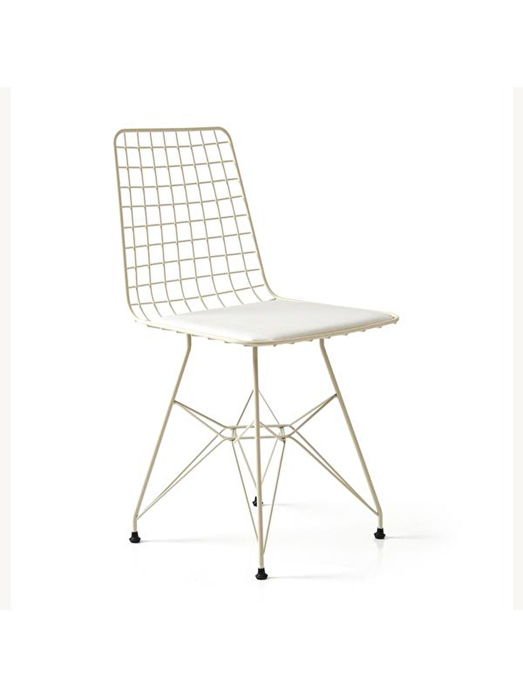 Tel Sandalye - Beyaz - 83x42x44 cm-5