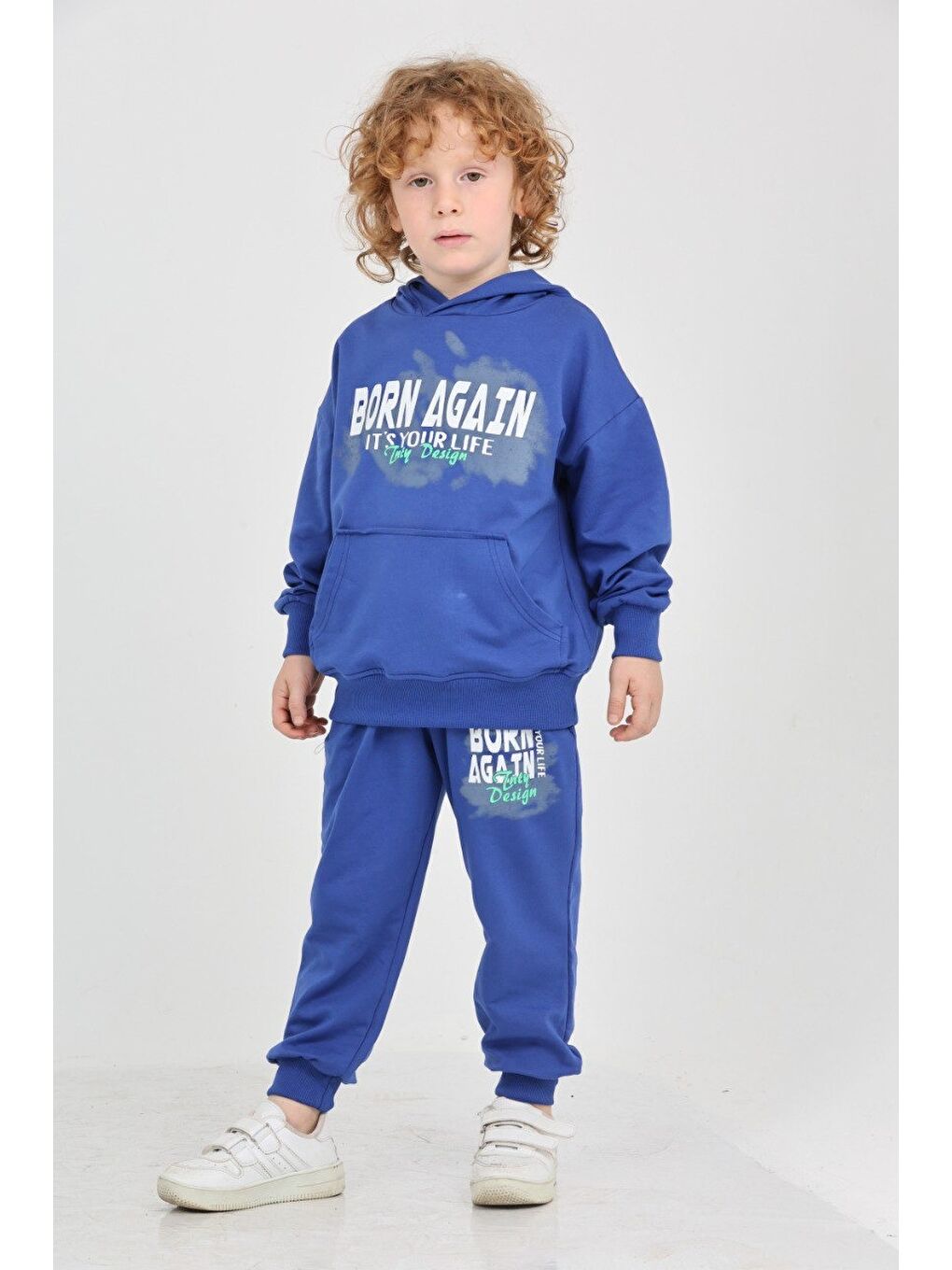Mavi Erkek Çocuk Born Agaın Baskılı Eşofman Takım-3