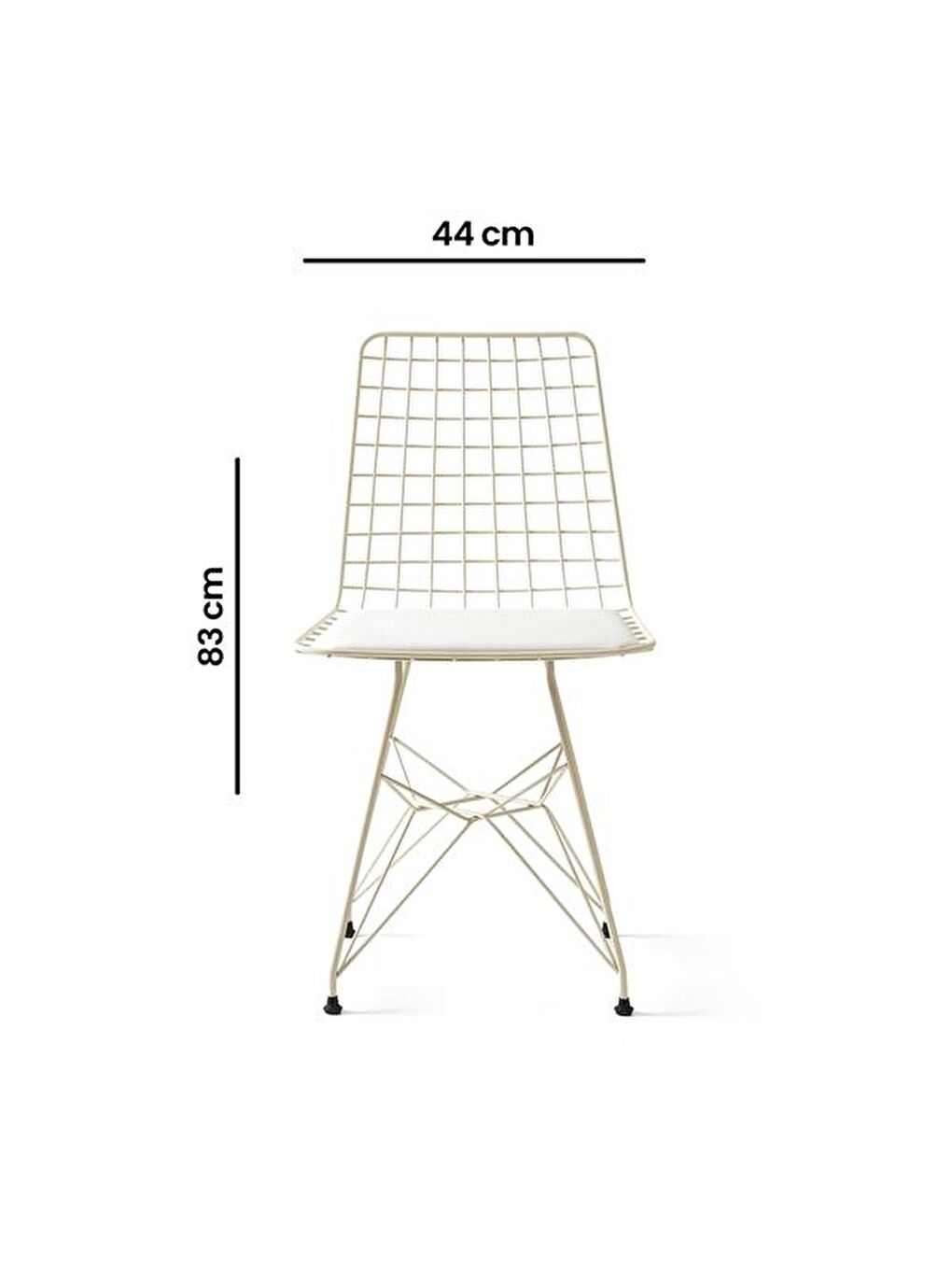 Tel Sandalye - Beyaz - 83x42x44 cm-7