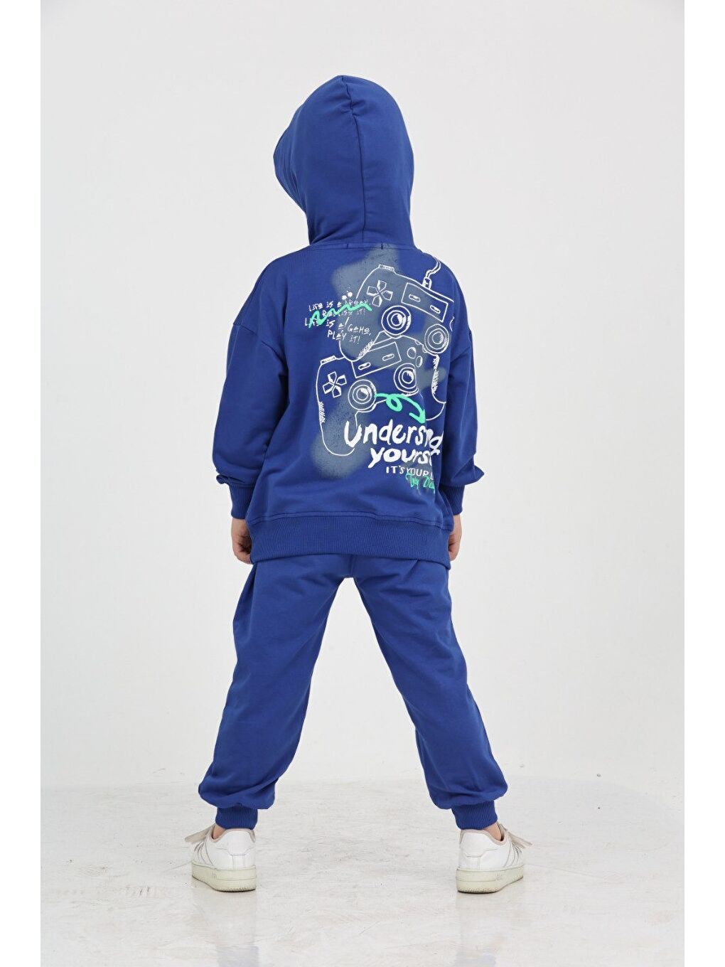 Mavi Erkek Çocuk Born Agaın Baskılı Eşofman Takım-4