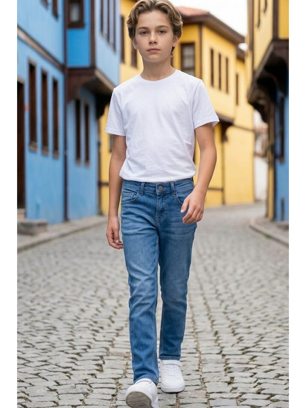 Mavi Erkek Çocuk Bıyık Detaylı Elastanlı Jean Pantolon Pnt6016-3