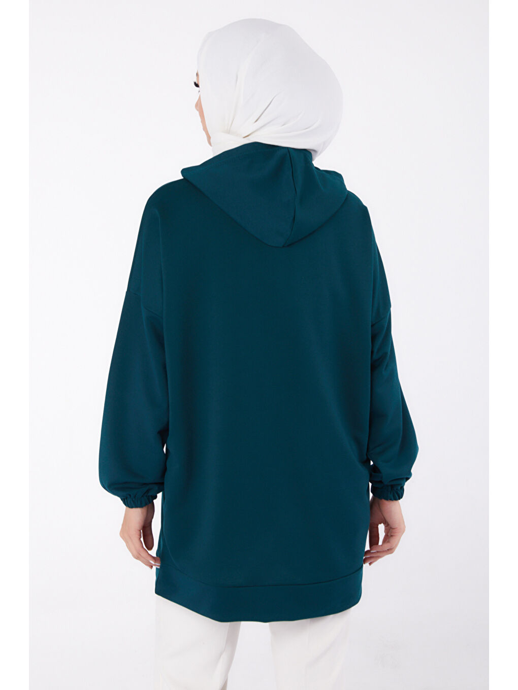 Yeşil Baskılı Sweatshirt Zümrüt - 13330-3