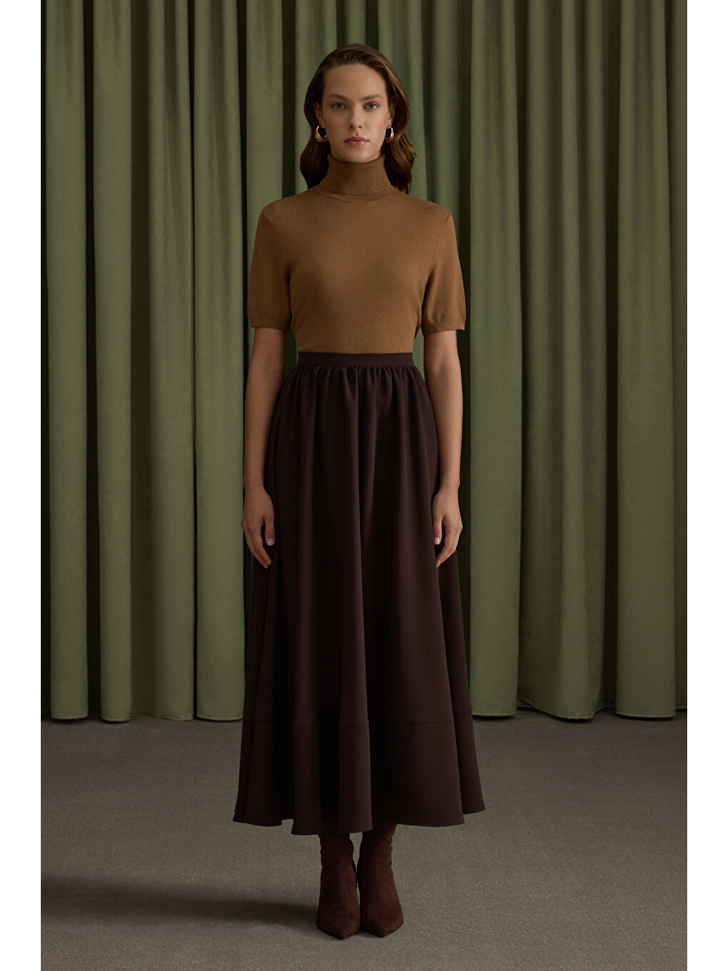 Kahverengi Krep Etek-1