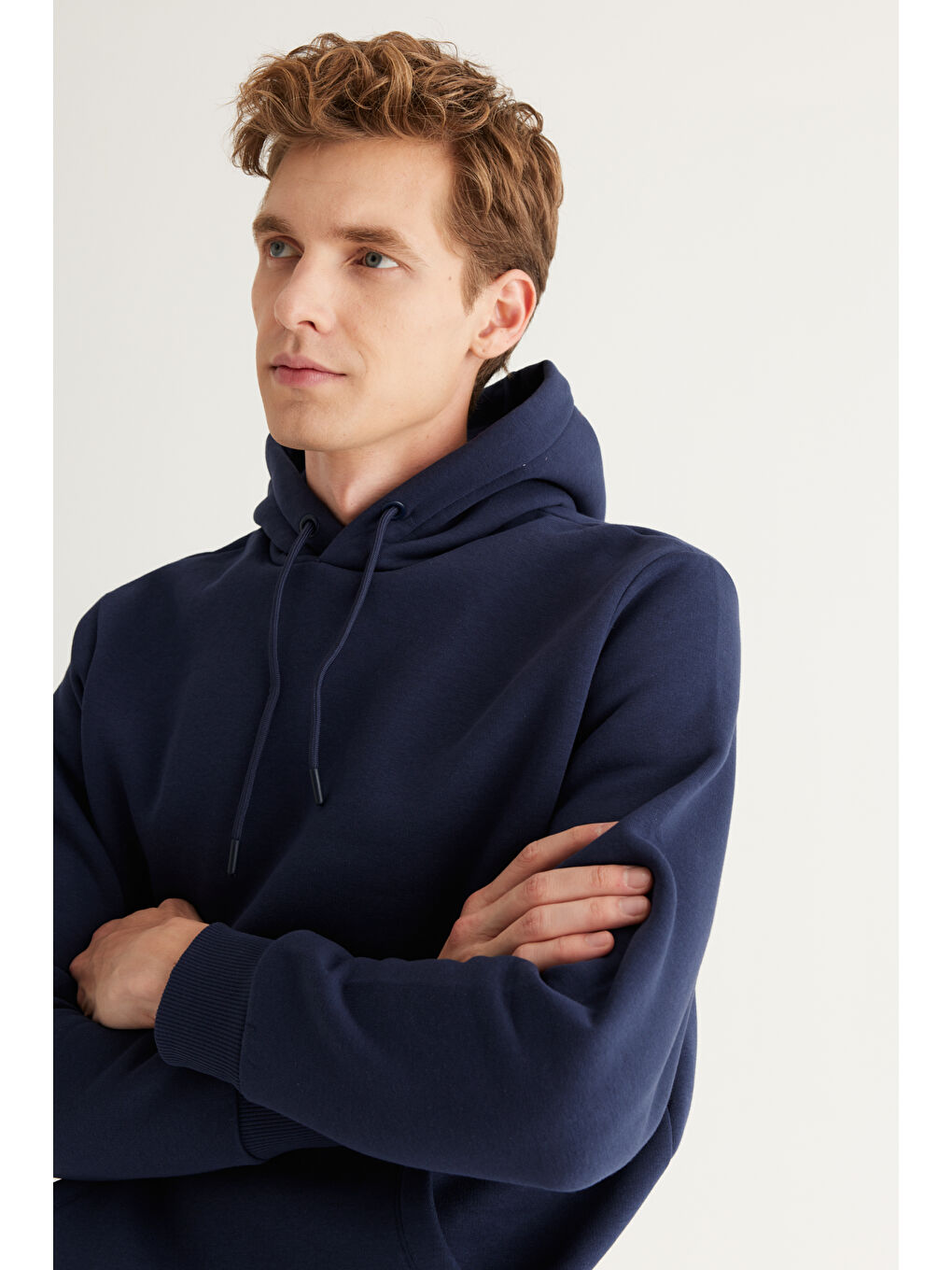 AC&Co / Altınyıldız Classics Erkek Lacivert Pamuklu Standart Fit Normal Kesim Kapüşonlu Kanguru Cepli Eşofman Takımı - 6