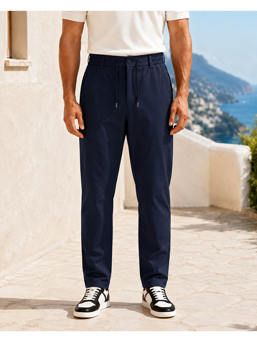 Erkek Beli Lastikli Comfort Fit Pantolon Lacivert 0170ddngr-5
