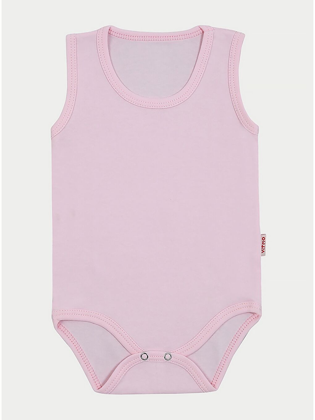 Çıtçıtlı  Bebek Body Zıbın Askılı Düz Pembe Renk