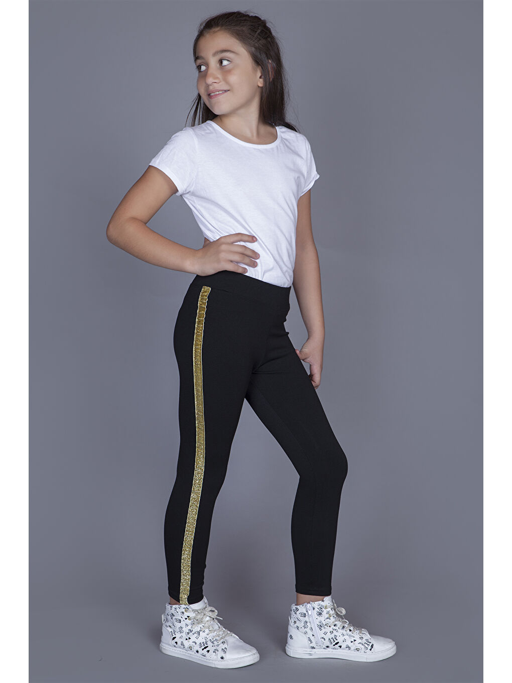 Sarı Kız Çocuk Uzun Tayt