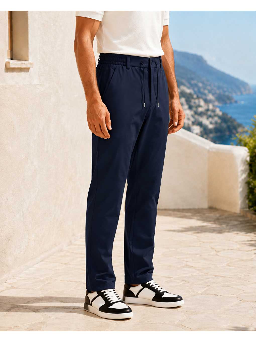 Erkek Beli Lastikli Comfort Fit Pantolon Lacivert 0170ddngr-3