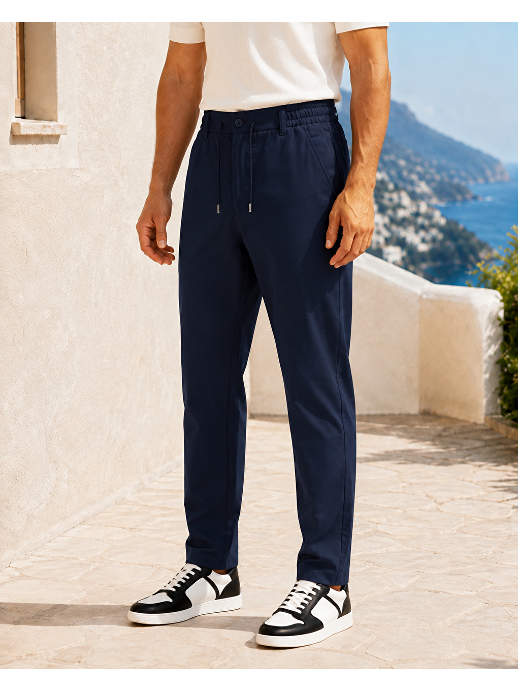 Erkek Beli Lastikli Comfort Fit Pantolon Lacivert 0170ddngr-6