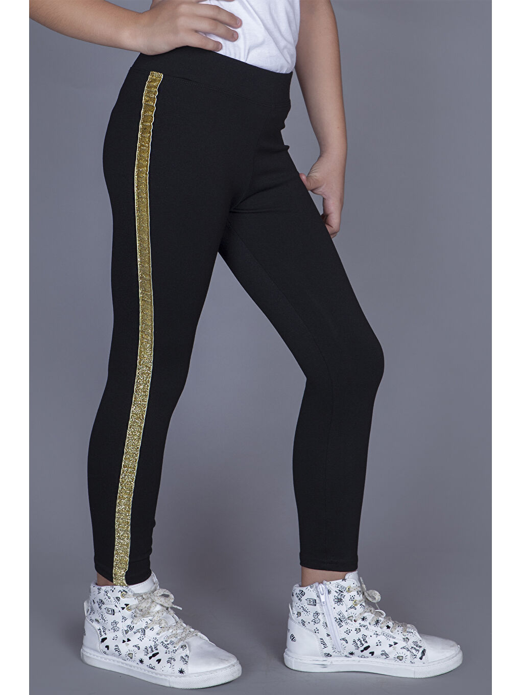 Sarı Kız Çocuk Uzun Tayt-1