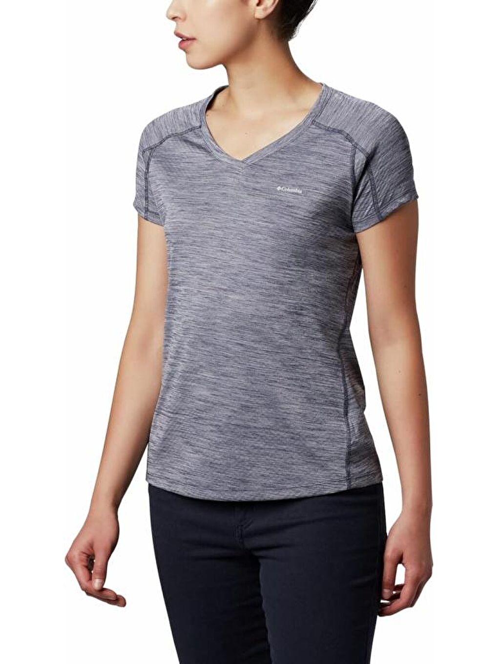 Columbia Lacivert Women's Zero Rules™ Short Sleeve Kadın V Yaka Tişört AL6914-466